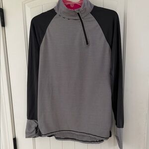 Kyodan Size L Striped Quarter-Zip Athletic Wear Pullover